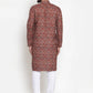 Jompers Men Maroon & Beige Digital Printed Kurta with Churidar ( JOKP 602 Maroon )