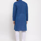 Jompers Men's Blue Cotton Printed Kurta Payjama Set ( JOKP 604 Blue )
