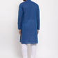Jompers Men's Blue Cotton Printed Kurta Only( KO 604 Blue )