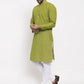 Jompers Men's Green Cotton Printed Kurta Payjama Set ( JOKP 604 Green )