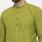 Jompers Men's Green Cotton Printed Kurta Only( KO 604 Green )