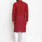 Jompers Men Red Printed Kurta Only ( KO 604 Red )