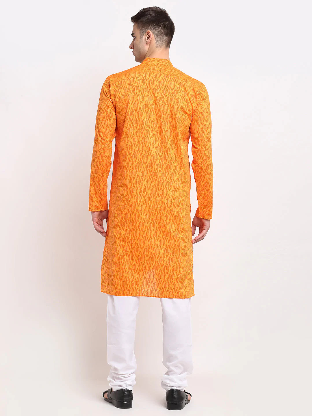 Jompers Men's Yellow Cotton Printed Kurta Only( KO 604 Yellow )