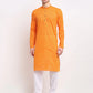 Jompers Men's Yellow Cotton Printed Kurta Only( KO 604 Yellow )