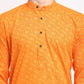 Jompers Men's Yellow Cotton Printed Kurta Only( KO 604 Yellow )