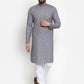 Jompers Men Grey Self-design Kurta Only ( KO 605 Grey )