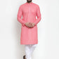 Jompers Men Pink Self-design Kurta Only ( KO 605 Pink )