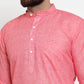 Jompers Men Pink Self-design Kurta Only ( KO 605 Pink )