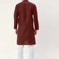 Jompers Men's Maroon Cotton Solid Kurta Pyjama ( JOKP 611 Maroon )