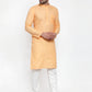 Jompers Men's Orange Cotton Solid Kurta Payjama Sets ( JOKP 611 Orange )