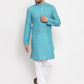 Jompers Men's Blue Printed Blue Kurta Only( KO 616 Blue )