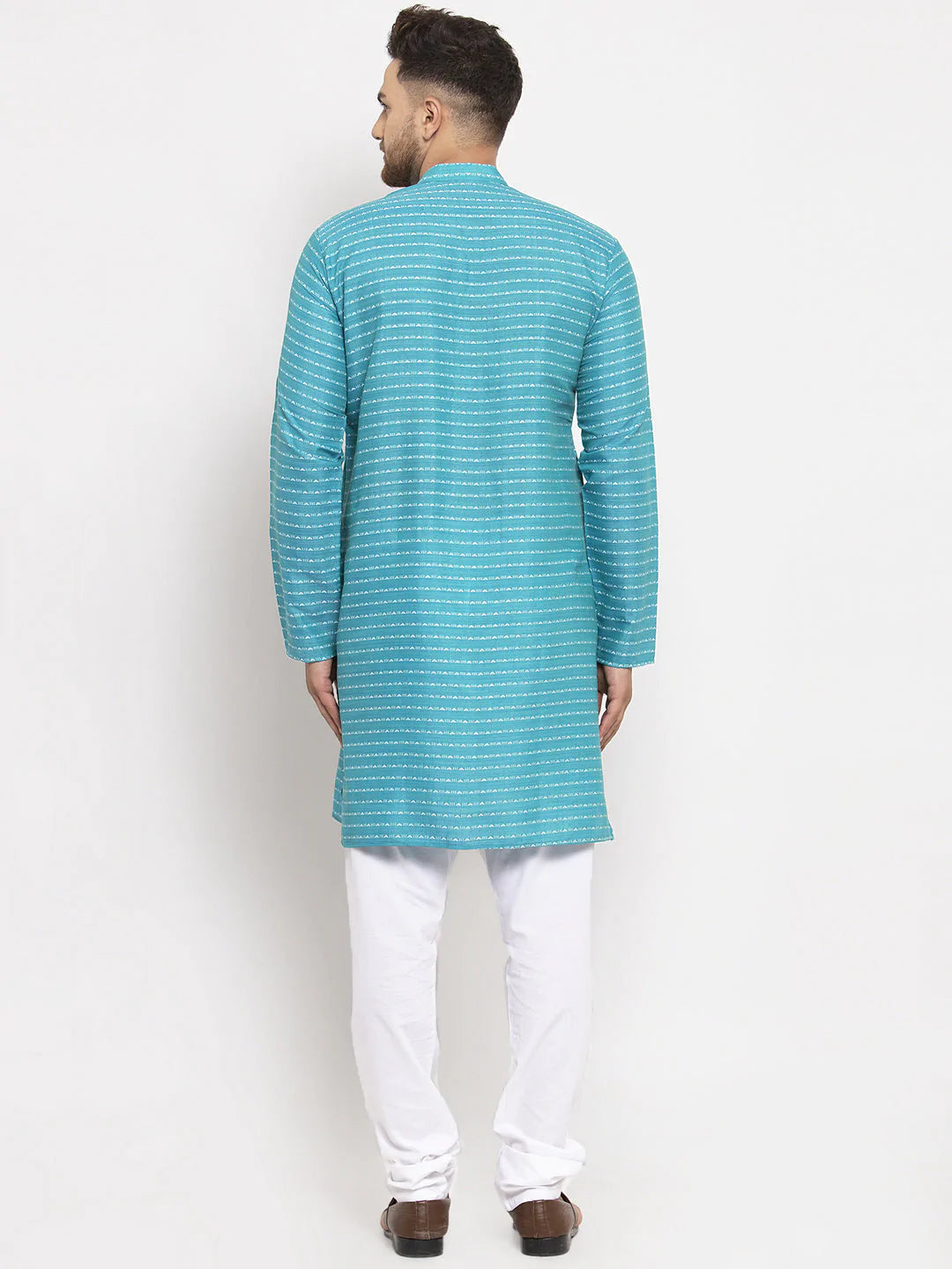 Jompers Men's Blue Printed Blue Kurta Only( KO 616 Blue )