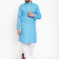 Jompers Men Blue & White Embroidered Kurta Only ( KO 617 Blue )