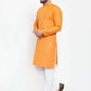 Jompers Men Orange & White Embroidered Kurta Only ( KO 617 Orange )