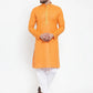 Jompers Men Orange & White Embroidered Kurta Only ( KO 617 Orange )