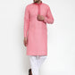 Jompers Men's Pink Woven Kurta Payjama Sets ( JOKP 617 Pink )