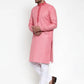 Jompers Men's Pink Woven Kurta Payjama Sets ( JOKP 617 Pink )