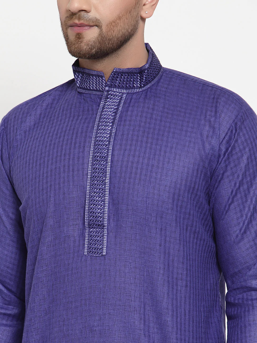 Jompers Men's Purple Woven Kurta Only ( KO 617 Purple )