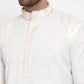 Jompers Men's White Woven Kurta Only ( KO 617 White )