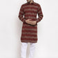 Jompers Men Brown Woven Design Kurta with Pyjamas ( JOKP 621 Brown )