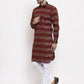 Jompers Men Brown Woven Design Kurta with Pyjamas ( JOKP 621 Brown )