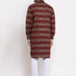Jompers Men Brown Woven Design Kurta with Pyjamas ( JOKP 621 Brown )