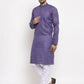 Jompers Men's Purple Woven Kurta Payjama Sets ( JOKP 622 Purple )