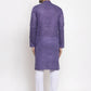 Jompers Men's Purple Woven Kurta Payjama Sets ( JOKP 622 Purple )