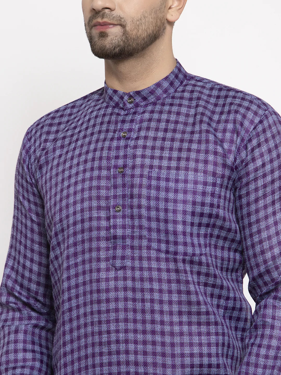 Jompers Men's Purple Woven Kurta Payjama Sets ( JOKP 622 Purple )