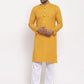 Jompers Men Yellow Printed Kurta Only ( KO 627 Yellow )