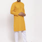 Jompers Men Yellow Printed Kurta Only ( KO 627 Yellow )