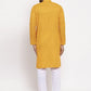 Jompers Men Yellow Printed Kurta Only ( KO 627 Yellow )