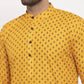 Jompers Men Yellow Printed Kurta Only ( KO 627 Yellow )