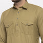 Jompers Men Olive Green Solid Kurta with White Pyjamas ( JOKP 630 Olive)