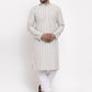 Jompers Light Grey Embroidered Kurta with Pyjamas ( JOKP 633 Grey )