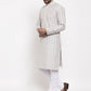 Jompers Light Grey Embroidered Kurta with Pyjamas ( JOKP 633 Grey )