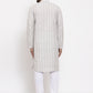 Jompers Light Grey Embroidered Kurta with Pyjamas ( JOKP 633 Grey )