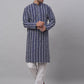 Jompers Men's Emroidered Kurta Payjama Sets ( JOKP 633Navy )