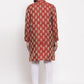Jompers Men Maroon Jacquard Kurta with Churidar ( JOKP 634 Maroon )