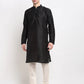 Jompers Men's Black Solid Dupion Silk Kurta Only( KO 636 Black )