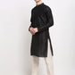 Jompers Men's Black Solid Dupion Silk Kurta Only( KO 636 Black )