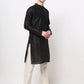 Jompers Men's Black Solid Dupion Silk Kurta Payjama Set ( JOKP 636 Black )