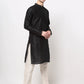 Jompers Men's Black Solid Dupion Silk Kurta Only( KO 636 Black )