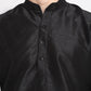 Jompers Men's Black Solid Dupion Silk Kurta Only( KO 636 Black )