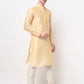 Jompers Men's Golden Solid Dupion Silk Kurta Payjama Set ( JOKP 636 Golden )