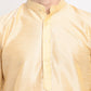 Jompers Men's Golden Solid Dupion Silk Kurta Payjama Set ( JOKP 636 Golden )