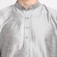 Jompers Men's Silver Solid Dupion Silk Kurta Only( KO 636 Silver )