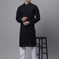 Jompers Men's Black Embroiderd Kurta Pajama