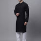 Jompers Men's Black Embroiderd Kurta Pajama