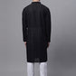 Jompers Men's Black Embroiderd Kurta Pajama
